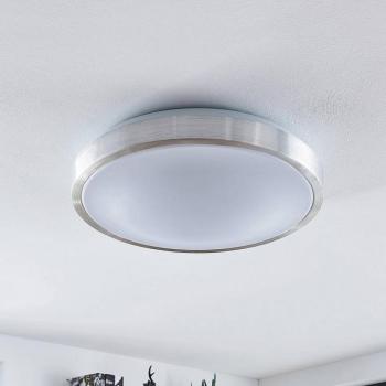 Lindby LED-es mennyezeti lámpa Emelie, Ø 42 cm, alumínium színű, fém kép