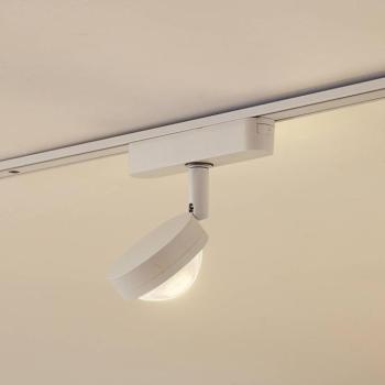 Lindby LED-es reflektor 48 V Lumaro, fehér, Ø 7,3 cm, alumínium, kép