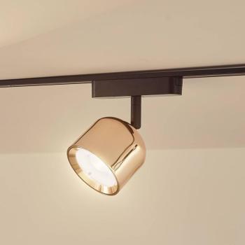 Lindby LED-es reflektor 48 V Lumaro, rózsaarany, Ø 8,2cm, alumínium, kép