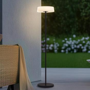 Lindby Samine LED álló lámpa, fekete, fém, dimmelhető kép