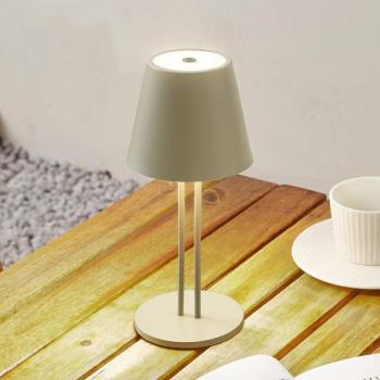 Lindby LED-es újratölthető asztali lámpa Janea TWIN, zöld, fém kép