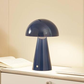 Lindby Nevijo LED tölthető asztali világítás, kék, Ø20 cm, USB, kép