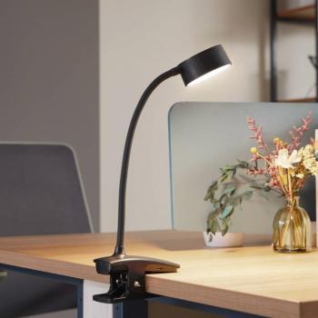 Lindby LED-es újratölthető bilincslámpa Maori, fekete, fém, CCT kép
