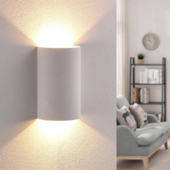 Lindby LED fali lámpa Jenke, magasság 16 cm, fehér, vakolat kép