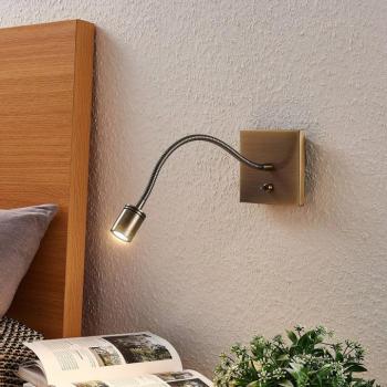 Lindby LED fali lámpa Mayar, 2, sárgaréz, olvasólámpa, 11 cm kép