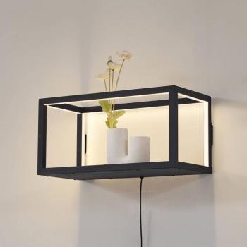Lindby LED fali világítás Birta, dugasz, polc, 51 cm, USB kép