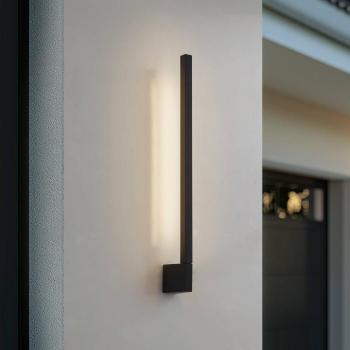 Lindby Neano LED fali világítás, 60 cm, fekete, fém, IP54 kép