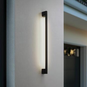 Lindby Neano LED fali világítás, 90 cm, fekete, fém, IP54 kép