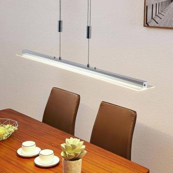 Lindby LED függőlámpa Sladja, króm, üveg, érintésvezérlésű dimmerrel kép