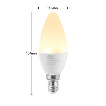 Lindby LED gyertyalámpa, E14, C35, 4,5W, opál, 3000K, 2 darabos készlet kép