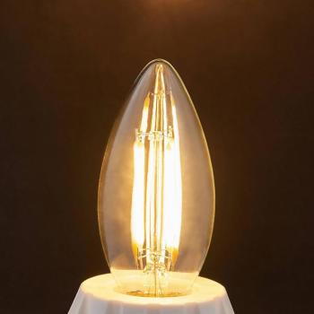Lindby LED izzó, gyertya alakú, E14, 4 W, átlátszó, 2700 K kép