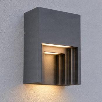 Lindby LED kültéri fali lámpa Aurali, 1 izzó, fekete, IP65 kép
