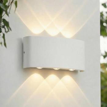 Lindby LED kültéri fali lámpa Ithan, 3 izzós, fehér, 17 cm kép