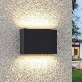 Lindby LED kültéri fali lámpa Jarte, 20cm, fel/le, szürke, IP65 kép