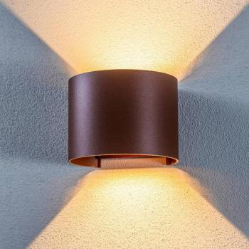Lindby LED kültéri fali lámpa Nivar, kerek, rozsda, fém, IP54 kép