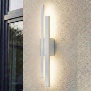 Lindby LED kültéri fali lámpa Sakari, fehér, alumínium, magasság 59 cm