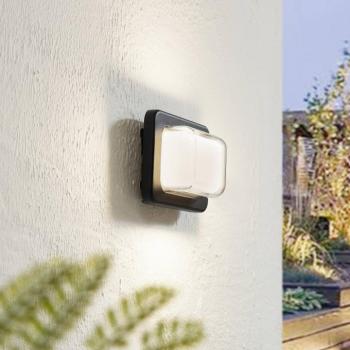 Lindby LED kültéri fali lámpa Sibara, antracit, szögletes, IP54 kép