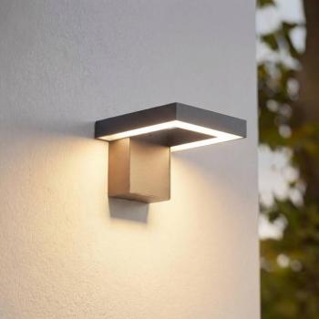 Lindby LED kültéri fali világítás Orbin, szürke, dönthető, CCT, IP54 kép