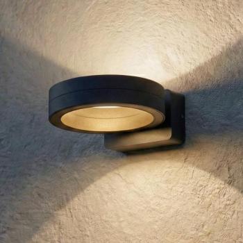 Lindby LED kültéri fali világítás Selviro, antracit, Ø 20 cm, IP65 kép