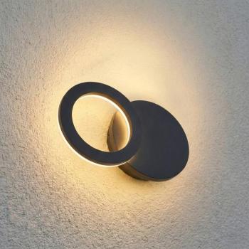 Lindby LED kültéri falilámpa Ilveo, fekete, IP54, mozgatható kép