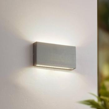 Lindby Jarte LED kültéri falilámpa, ezüst, fém, 17 cm, IP54 kép