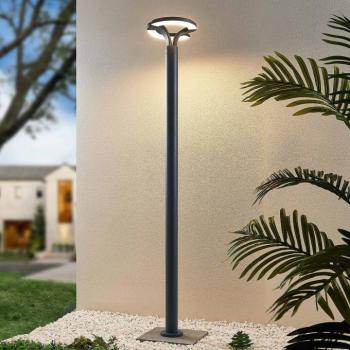 Lindby LED kültéri lámpa Keily, kör, antracit, fém kép