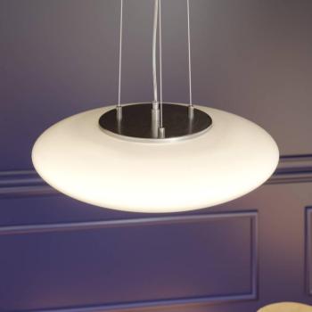 Lindby LED lógó világítás Gunda, fehér, üveg, Ø 47 cm, dimmelhető kép