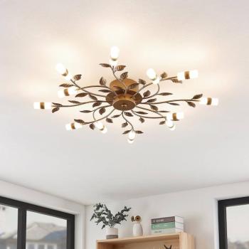 Lindby LED mennyezeti lámpa Bentas, bronz, fém, Ø 80cm kép