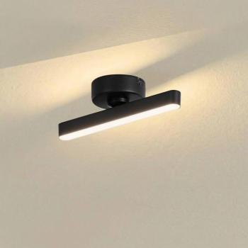 Lindby LED mennyezeti lámpa Eldrin, 1-lámpás, fekete, fénycsík kép