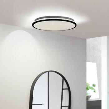 Lindby LED mennyezeti lámpa Glane, Ø 38 cm, fekete/fehér, IP44 kép