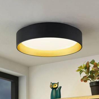 Lindby Gracjan LED mennyezeti lámpa, fekete, fém, CCT, Ø45 cm kép