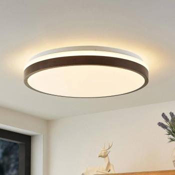 Lindby Hudsona LED mennyezeti világítás, Ø 49 cm, fa, barna kép