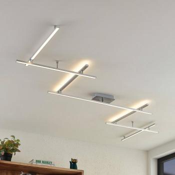 Lindby LED mennyezeti lámpa Kerem, 345 cm, nikkel színű, fém kép