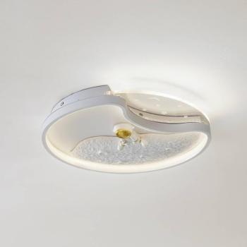 Lindby LED mennyezeti lámpa Kosmo, 40 cm, fehér, fém, hold, Hold kép