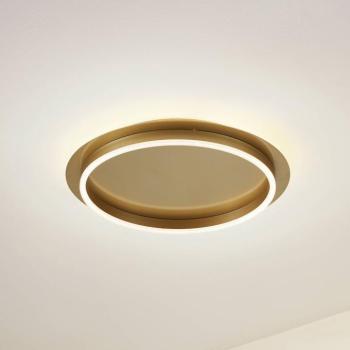 Lindby LED mennyezeti lámpa Kunis, arany, műanyag, Ø 46cm kép