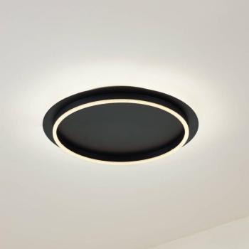 Lindby LED mennyezeti lámpa Kunis, fekete, műanyag, Ø 46 cm kép