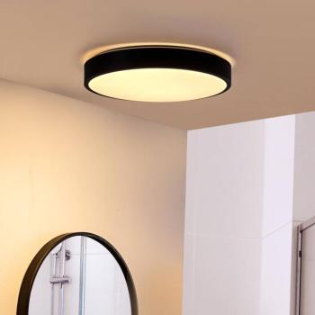 Lindby LED mennyezeti lámpa Medon, Ø 38 cm, fekete, IP44, fém kép