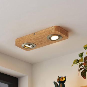 Lindby LED mennyezeti lámpa Mikari, 30 cm, fa, forgatható kép