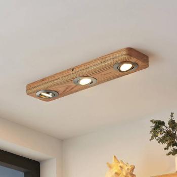 Lindby LED mennyezeti lámpa Mikari, 48 cm, fa, forgatható kép