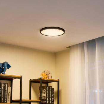 Lindby LED mennyezeti lámpa Pravin, Ø 30 cm, CCT, fekete kép
