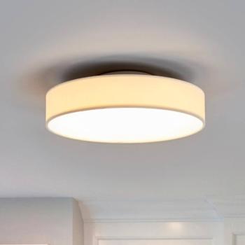 Lindby LED mennyezeti lámpa Saira, Ø 30 cm, fehér, textil kép