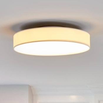 Lindby LED mennyezeti lámpa Saira, Ø 40 cm, fehér, textil kép
