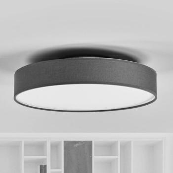 Lindby LED mennyezeti lámpa Saira, Ø 40 cm, szürke, textil kép