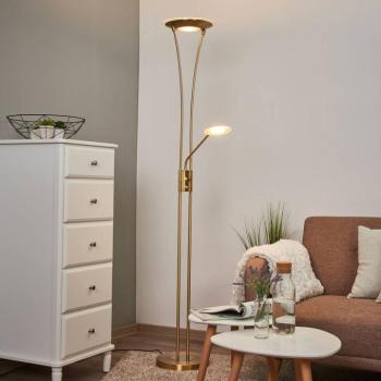 Lindby LED mennyezeti lámpa Eda, magasság 180 cm, sárgaréz, dimmelhető fényerő kép