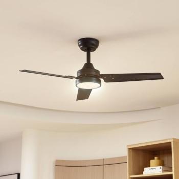 Lindby Aerallo LED mennyezeti ventilátor, fekete, CCT, csendes kép