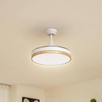 Lindby Oras LED mennyezeti ventilátor, fehér, egyenáramú, csendes, Ø 107 cm kép