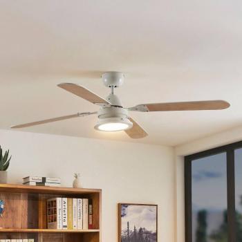 Lindby LED mennyezeti ventilátor Tedric, fehér, csendes, Ø 133 cm kép