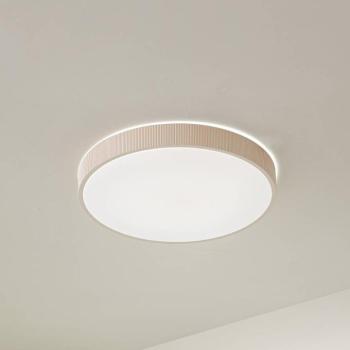 Lindby Zylo LED mennyezeti világítás, taupe, Ø49 cm, CCT-vel dimmelhető kép