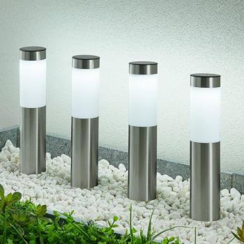 Lindby LED napelemes lámpa, 4 darabos szett, földi tüske, 31 cm, IP44 kép