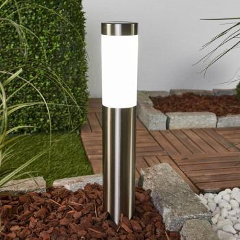 Lindby LED napelemes lámpa Aleeza, 61 cm, rozsdamentes acél, földbe szúrható kép